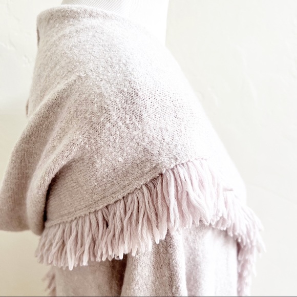 Free People Longline Fringed Bohemian Cardigan Hooded Size Large - Picture 5 of 11